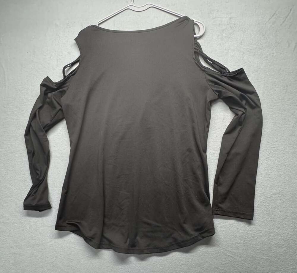 Unbranded Cold Shoulder Long Sleeve Top Size XL Black